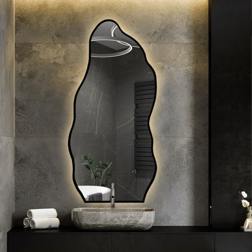 Szerves formájú tükör keretben, megvilágítással - AURO IN LED FRAME 2