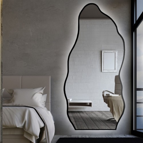 Szerves formájú tükör keretben, megvilágítással - AURO IN LED FRAME 2 2