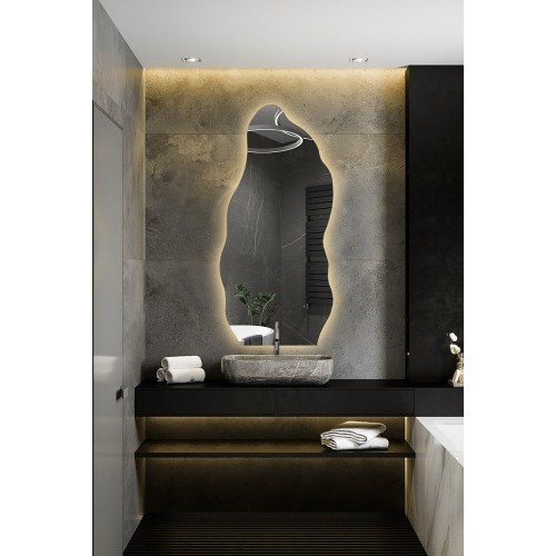 Szerves formájú tükör megvilágítással - AURO LED 2 2