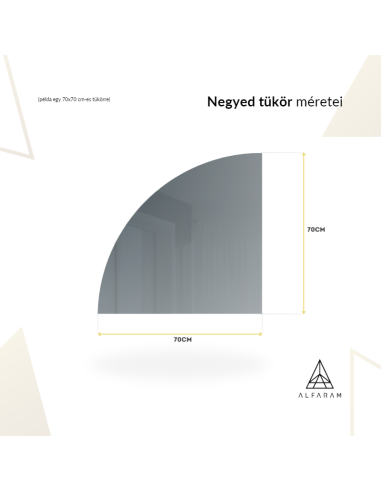 Fürdőszobai tükör negyedkör alakú világítással - NEGYEDKÖR LED II