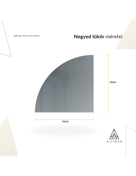 Fürdőszobai tükör negyedkör alakú világítással - NEGYEDKÖR LED II