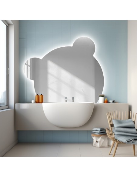 LED világítással ellátott tükör gyerekszobába – PANDA LED
