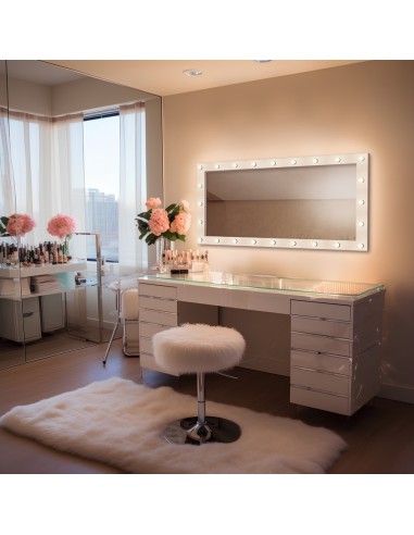 Téglalap alakú kozmetikai tükör izzókkal MDF keretben - VEGAS