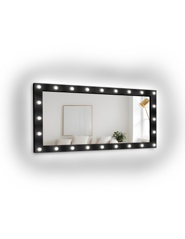 Téglalap alakú kozmetikai tükör izzókkal MDF keretben - VEGAS