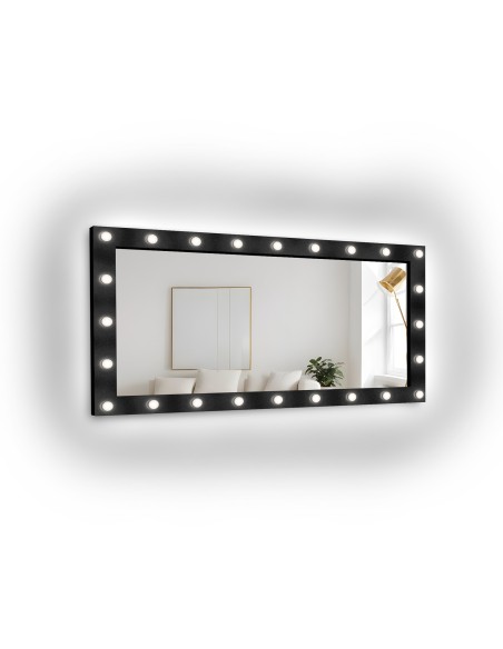 Téglalap alakú kozmetikai tükör izzókkal MDF keretben - VEGAS