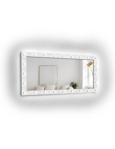 Téglalap alakú kozmetikai tükör izzókkal MDF keretben - VEGAS