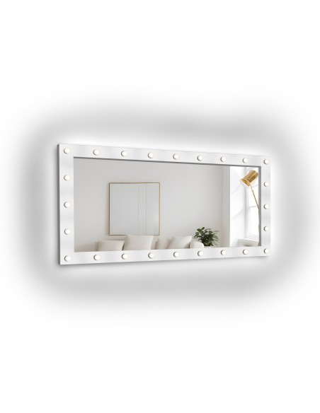 Téglalap alakú kozmetikai tükör izzókkal MDF keretben - VEGAS
