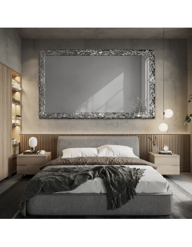 Elegáns falitükör ezüst keretben, grafit színű tükörfelülettel – CLAUDE GRAPHITE