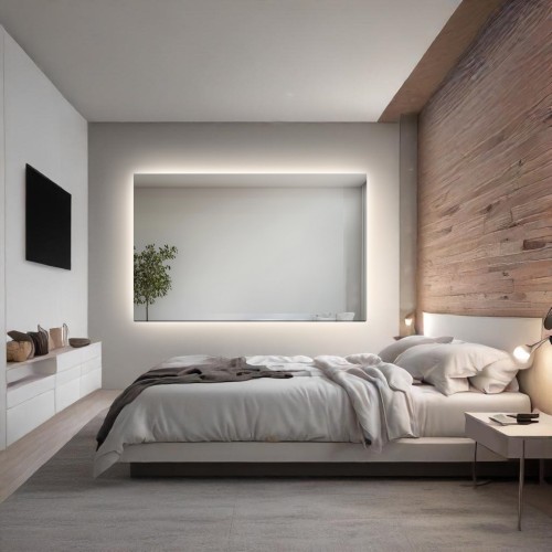 Téglalap alakú fürdőszobai tükör polírozva, megvilágítási lehetőséggel - AGIS LED MÉRETRE 2