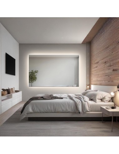 Téglalap alakú fürdőszobai tükör polírozva, megvilágítási lehetőséggel - AGIS LED MÉRETRE