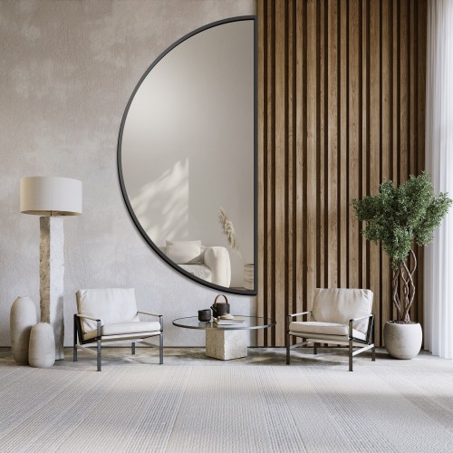 Félkör alakú tükör arany MDF SLIM keretben - HILDA - keret színe az Ön által választott színben 2