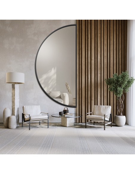 Félkör alakú tükör arany MDF SLIM keretben - HILDA - keret színe az Ön által választott színben