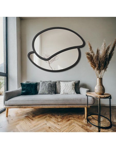 Tükör matt fekete MDF keretben - RINA - keret színe tetszés szerint választható