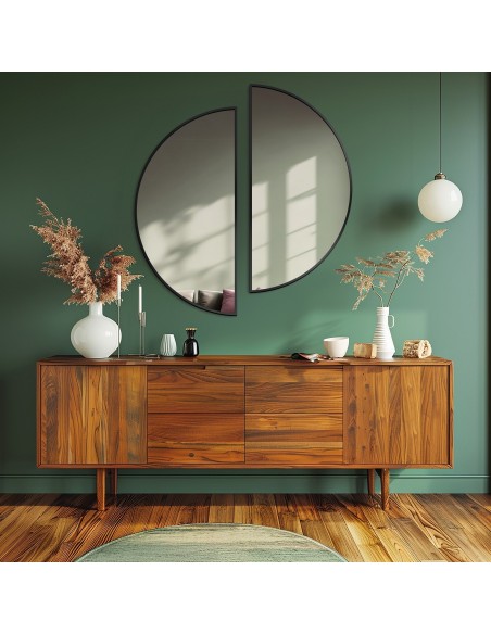 Fekete MDF SLIM keretben lévő félkerék-készlet - HILDA SET - a keret színe az Ön választása szerint