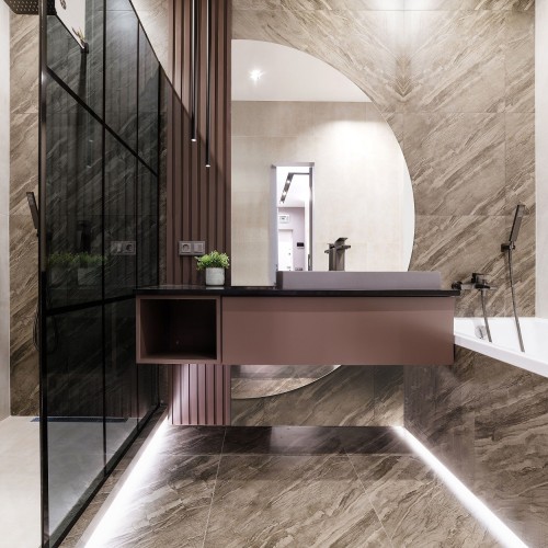 Félkör alakú tükör két részből - DOPPIO