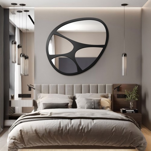 Tükör matt fekete keretben - FIGO MDF - keret színe az Ön választása szerint