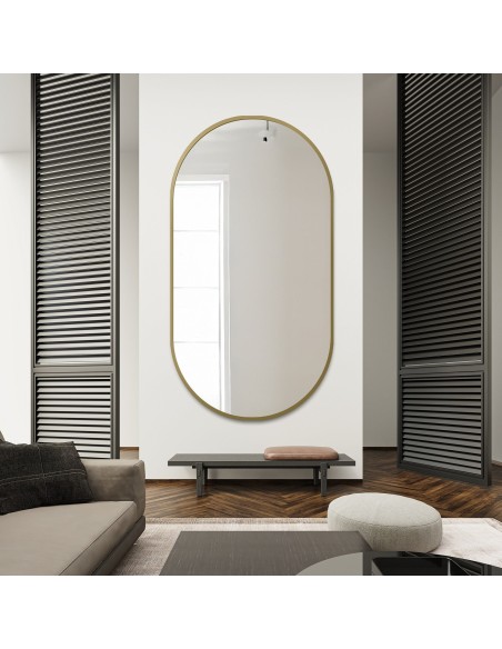 Ovális tükör arany MDF SLIM keretben - OLI - keret színe az Ön által választott színben