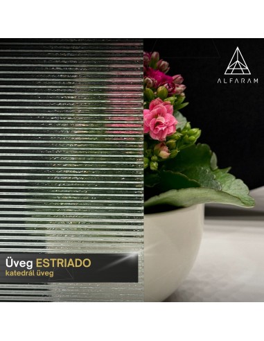 Dekoratív tükör katedrál üvegen Estriado - LUXORA ELEGRA