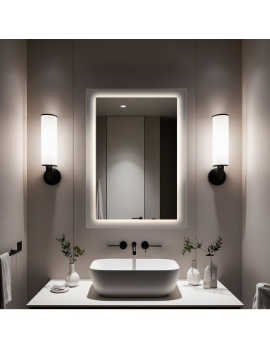 Téglalap alakú tükör katedrál üvegen Master Point LED világítással - LUXORA SOLEIL LED