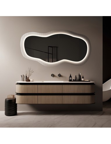 Tükör katedrál üvegen Estriado LED világítással - LUXORA GLASORI LED