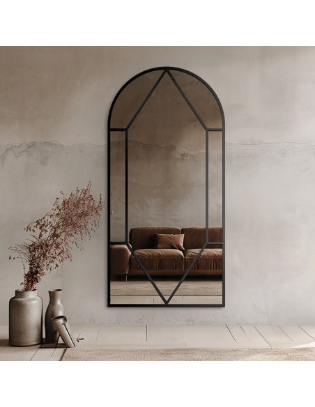 Fél-ovális tükör mdf keretben - ABLAK IV - keret színe tetszés szerint választható