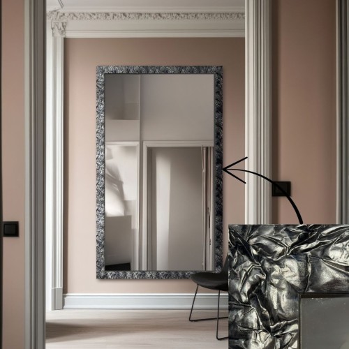 Széles ezüst fa keretes tükör – 9502001