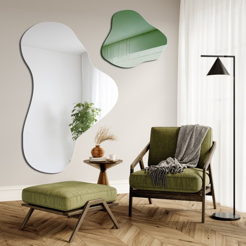 Szabálytalan zöld tükör - LEAFY GREEN