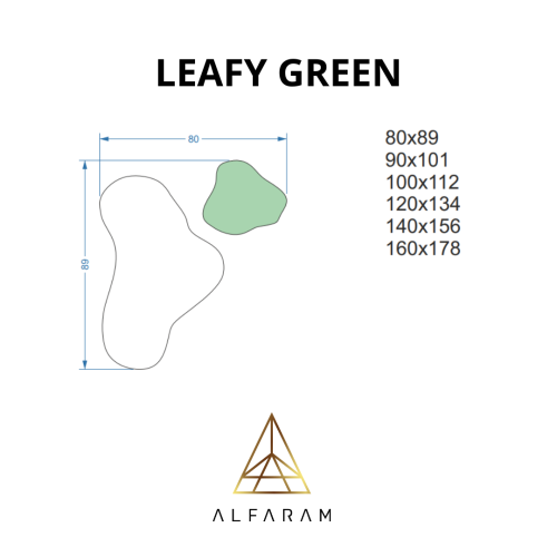 Szabálytalan zöld tükör - LEAFY GREEN 2