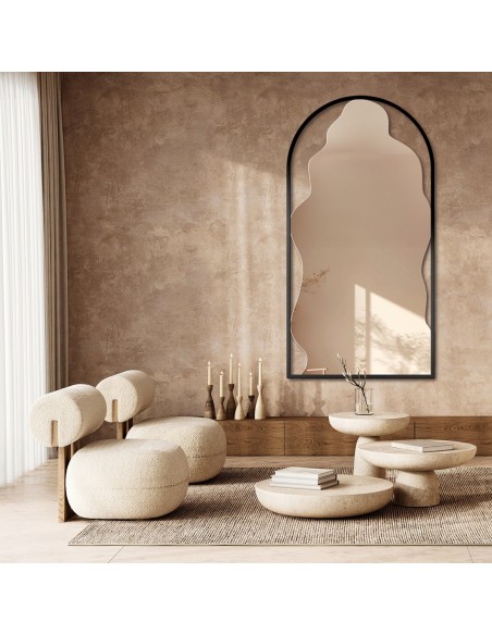 Szabálytalan tükör félovális mdf keretben - ONDRA - keret színe tetszés szerint választható másolata