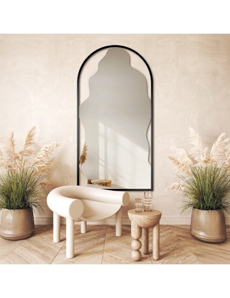 Szabálytalan tükör félovális mdf keretben - ONDRA - keret színe tetszés szerint választható másolata