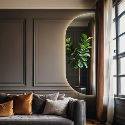 Szabálytalan alakú tükör háttérvilágítással - NOE LED 2