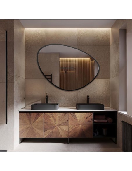 Szabálytalan alakú tükör keretben - OBSYDIAN IN A FRAME