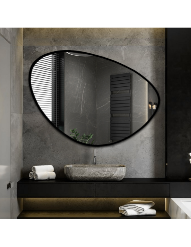 Szabálytalan alakú tükör keretben - OBSYDIAN IN A FRAME