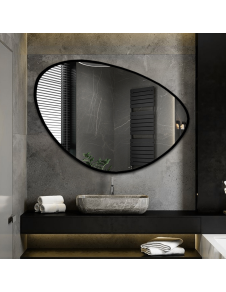 Szabálytalan alakú tükör keretben - OBSYDIAN IN A FRAME