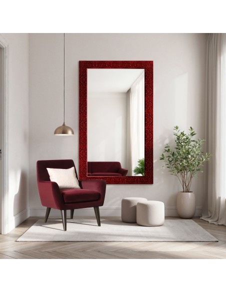 Glamour tükör bordó, magasfényű keretben - 8002006