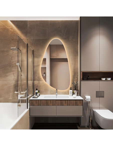 Szabálytalan alakú tükör megvilágítással - SYDERYT LED