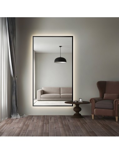 Fekete keretben lévő tükör megvilágítással - 1503 LED - méretre gyártva