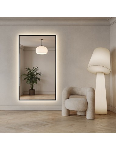 Fekete keretben lévő tükör megvilágítással - 1503 LED - méretre gyártva