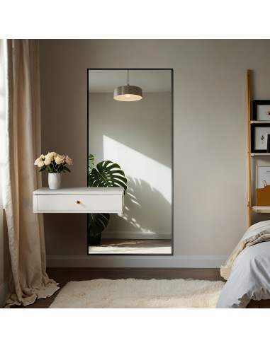 Modern nagyméretű tükör fakeretben, szekrénykivágással 1503