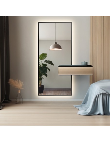 Modern keretes tükör szekrénykivágással, LED megvilágítással 1503