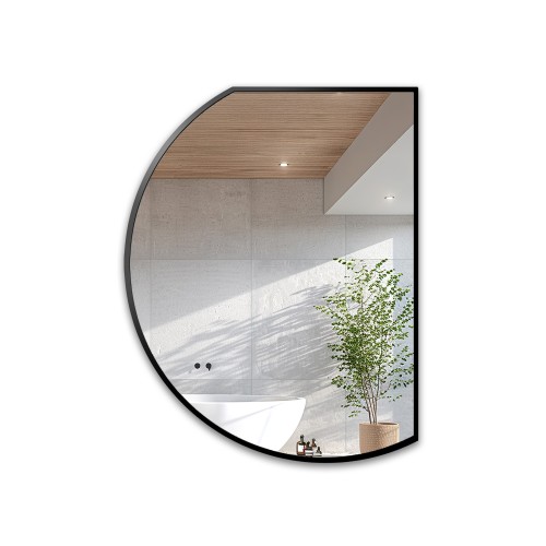 Szabálytalan alakú tükör fekete matt mdf keretben - ODETTA 2