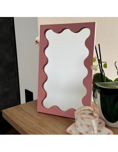 Rózsaszín MDF keretben lévő kozmetikai tükör - BLOBS PRISM PETITE