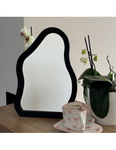 Kozmetikai tükör fekete MDF keretben - STONE PETITE