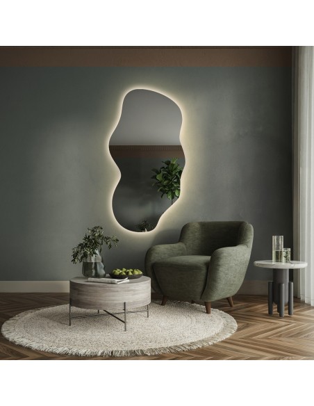 Organikus formájú, háttérvilágításos tükör – VERALUCE LED