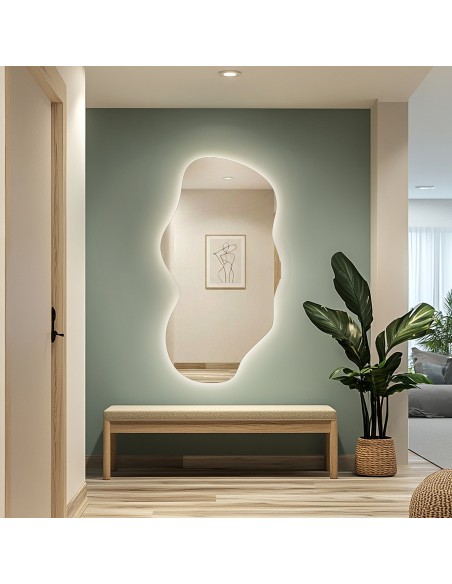 Organikus formájú, háttérvilágításos tükör – VERALUCE LED