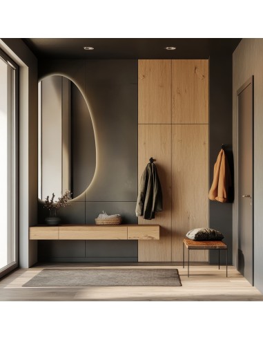 Szerves formájú tükör megvilágítással – TURMALIN LED