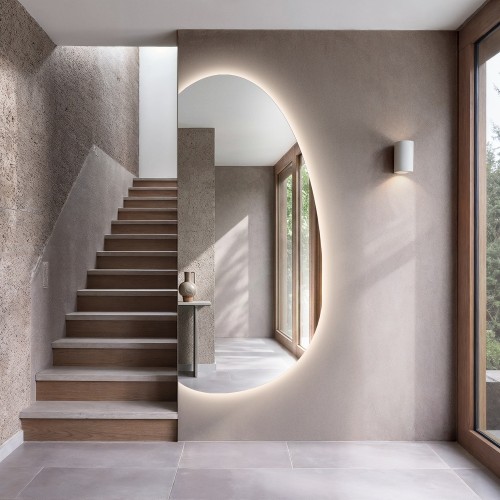 Szerves formájú tükör megvilágítással – TURMALIN LED