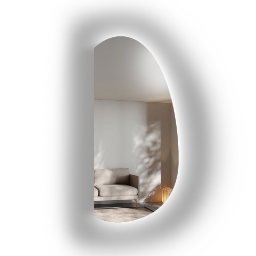 Szerves formájú tükör megvilágítással – TURMALIN LED 2