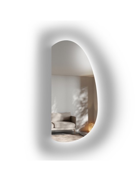 Szerves formájú tükör megvilágítással – TURMALIN LED