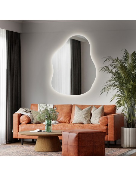 Szerves formájú tükör megvilágítással - STONE LED